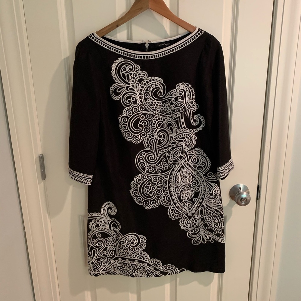 Nanette Lapore Embroidered Black & White Dress